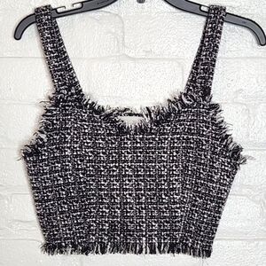 Anthropologie - Mare Mare X Black & White Fringe Crop Top